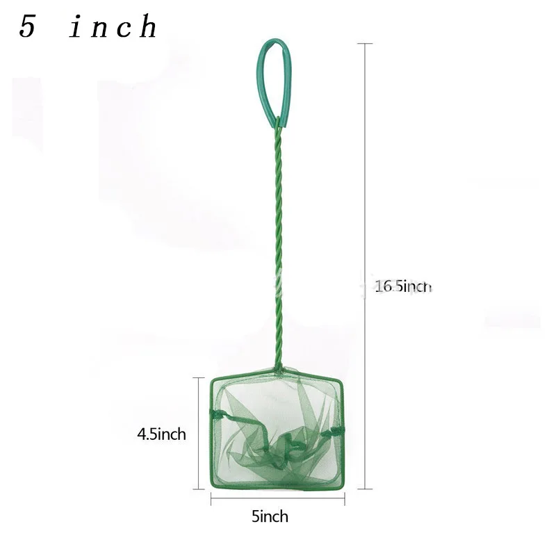 Portable Fish Net Long Handle Square Aquarium Accessories Fish Tank Landing Net Fishing Net Fish Floating Objects Cleaning Tool