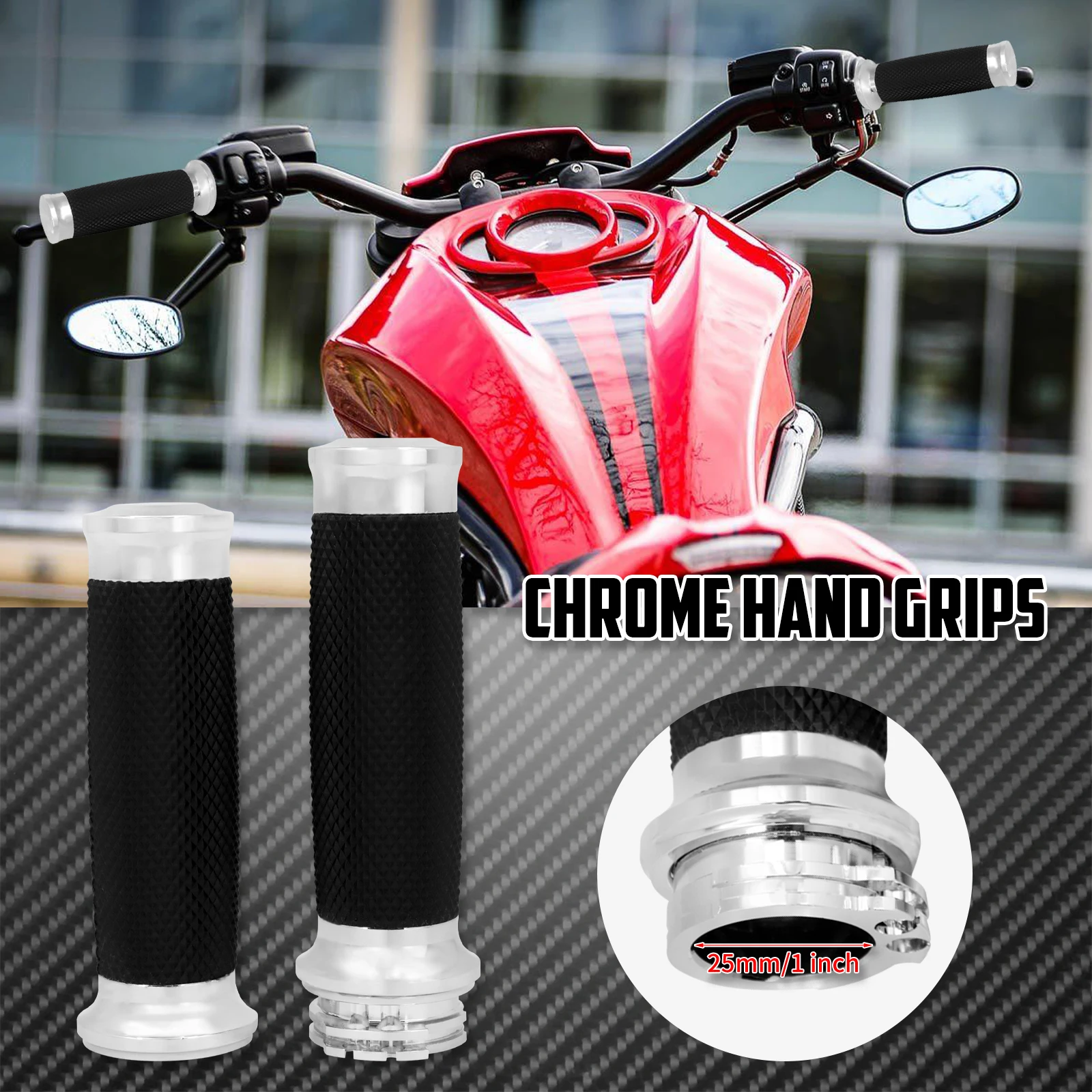 Motorcycle 1"25mm Hand Grips Handle Bar For Harley Touring Road Street Glide Sportster 883 1200 72 XL Dyna VRSC Softail Custom