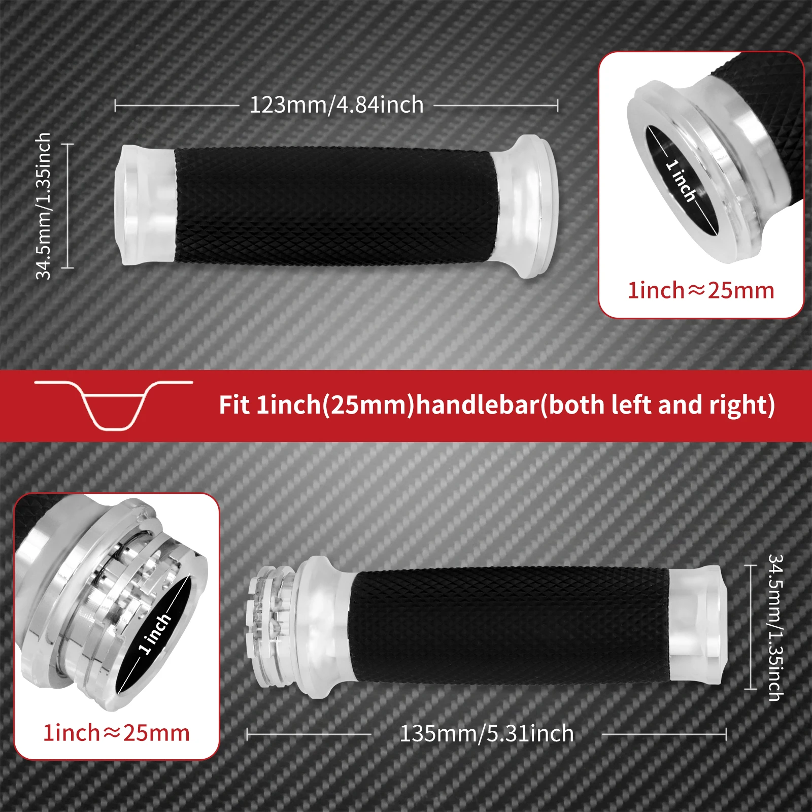 Motorcycle 1"25mm Hand Grips Handle Bar For Harley Touring Road Street Glide Sportster 883 1200 72 XL Dyna VRSC Softail Custom