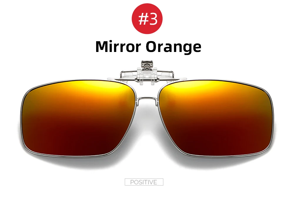 VIVIBEE Mens Metal Clip on Sunglasses Polarized Eyeglasses UV400 Women Square Night Vision Driving Sun Glasses