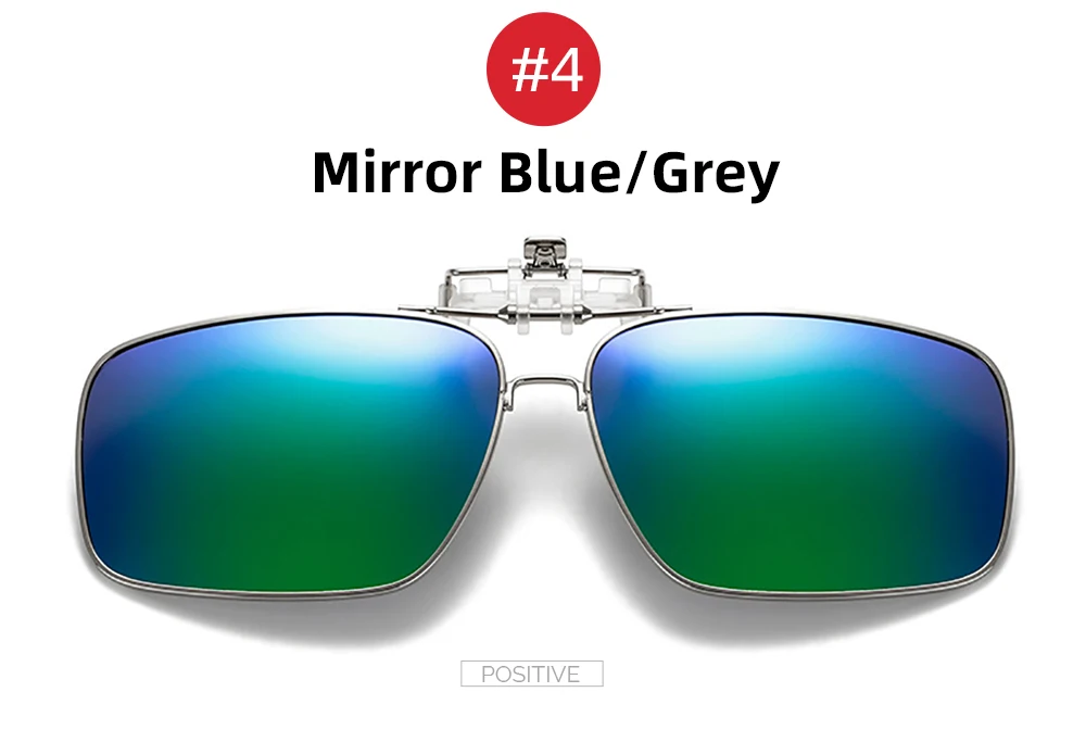 VIVIBEE Mens Metal Clip on Sunglasses Polarized Eyeglasses UV400 Women Square Night Vision Driving Sun Glasses