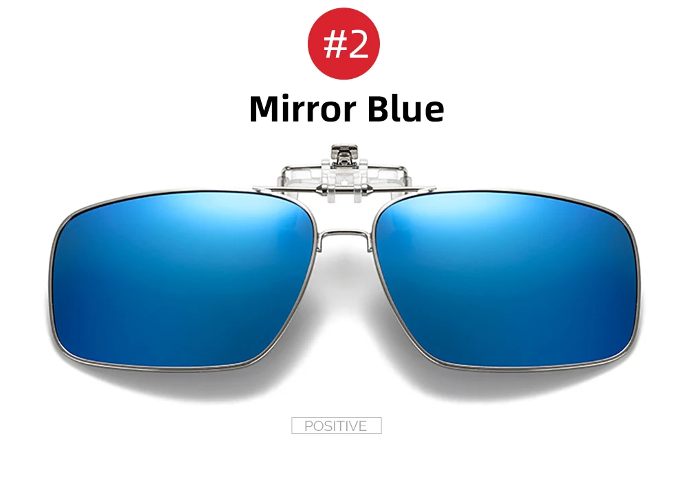 VIVIBEE Mens Metal Clip on Sunglasses Polarized Eyeglasses UV400 Women Square Night Vision Driving Sun Glasses