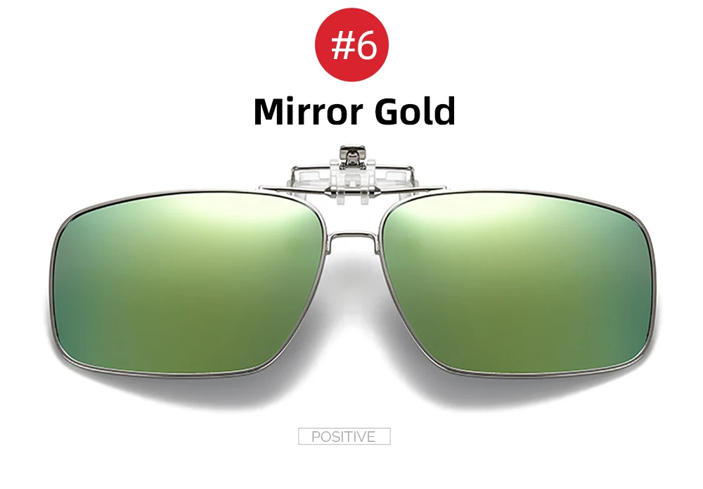 VIVIBEE Mens Metal Clip on Sunglasses Polarized Eyeglasses UV400 Women Square Night Vision Driving Sun Glasses