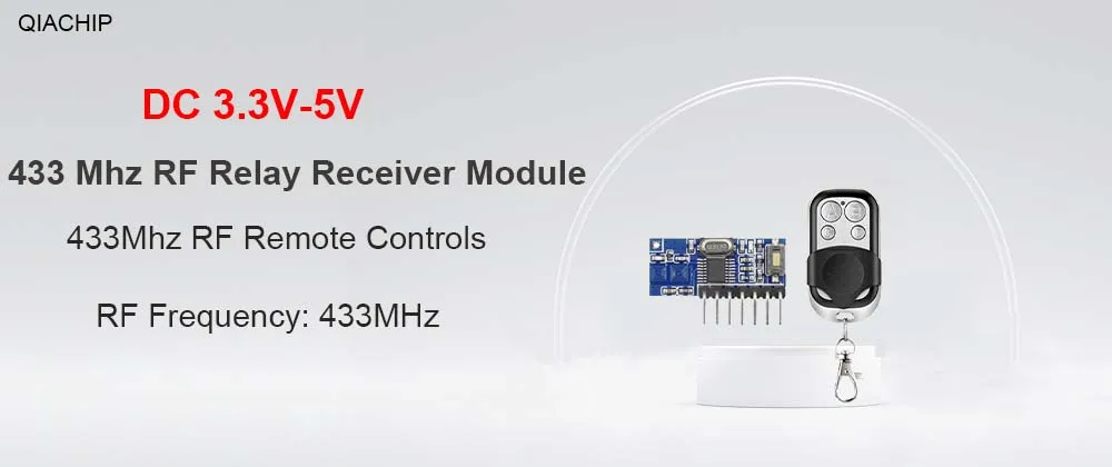 QIACHIP 433 MHz Wireless Remote Control Switch Receiver Module 3.6V 12V 24V and 433 MHz Transmitter Remote Control For Light LED