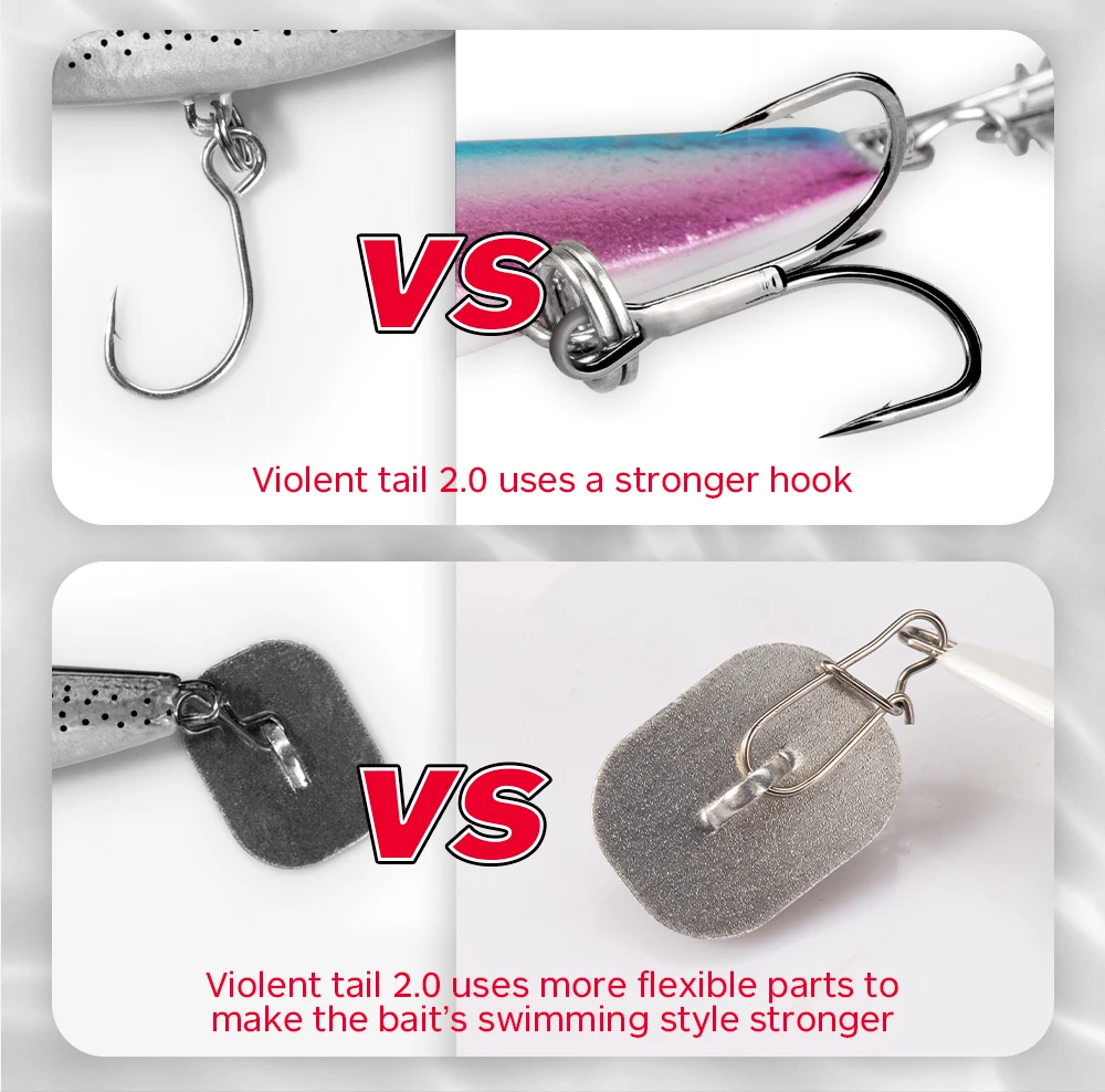 Hunthouse Violent Tail 2.0 Jigging Lure Spoon Sinking Bait Tackle Artificial 10g 18g 24g For Fishing Lure Pike Trout Tackle
