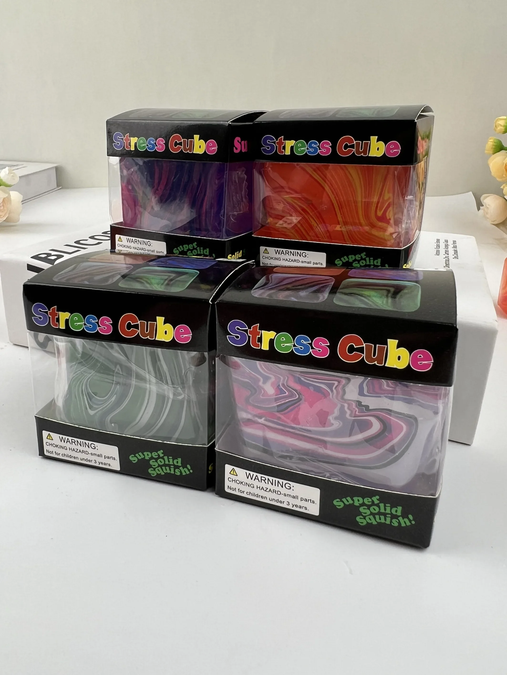 Soft and Glutinous Sensory Stress-relief Toy Cube Filled with Gel Stretchable Ball Soft Ice blind box Slow Rebound