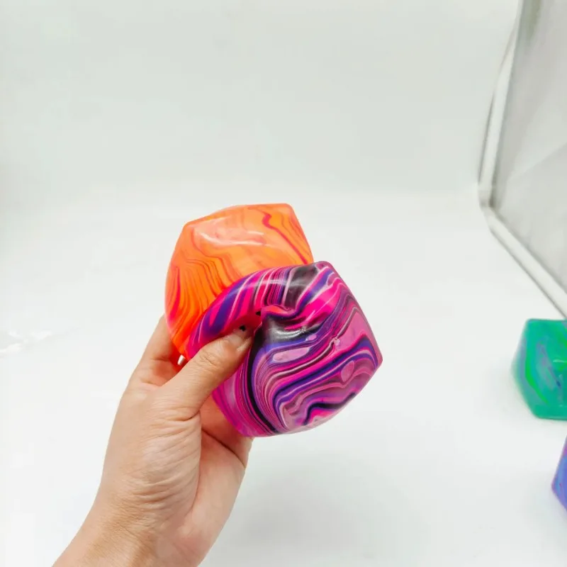 Soft and Glutinous Sensory Stress-relief Toy Cube Filled with Gel Stretchable Ball Soft Ice blind box Slow Rebound