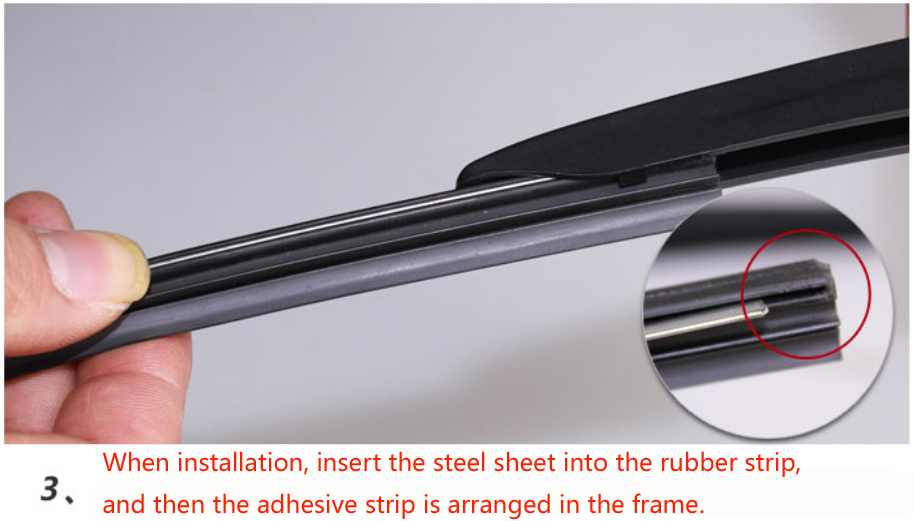 KAWOO Auto Windscreen Car Wiper Blade Strips Vehicle Insert Rubber Strip 14"16"17"18"19"20"21"22"24"26" FR 10mm 1pcs Accessories