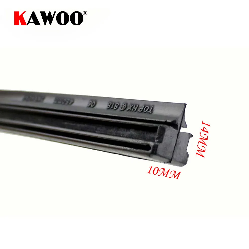 KAWOO Auto Windscreen Car Wiper Blade Strips Vehicle Insert Rubber Strip 14"16"17"18"19"20"21"22"24"26" FR 10mm 1pcs Accessories