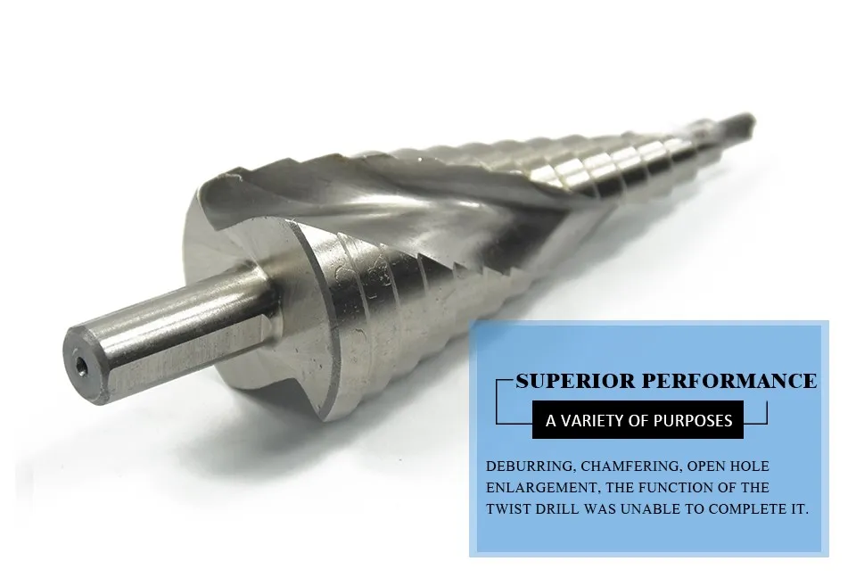 Xcan Step Drill Bit 1pc 4-12 4-32mm Pagoda Drill Hexagon Screw Drill Core Drilling Tool HSS Spiral Groove Wood Metal Hole Cutter
