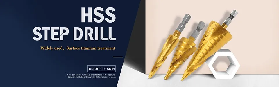 Xcan Step Drill Bit 1pc 4-12 4-32mm Pagoda Drill Hexagon Screw Drill Core Drilling Tool HSS Spiral Groove Wood Metal Hole Cutter