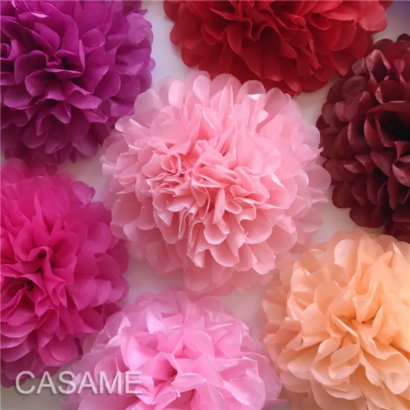10pcs cute babyshower decoration 15cm 6 inch Tissue Paper Flowers paper pom poms balls lanterns Party Decor Craft Wedding