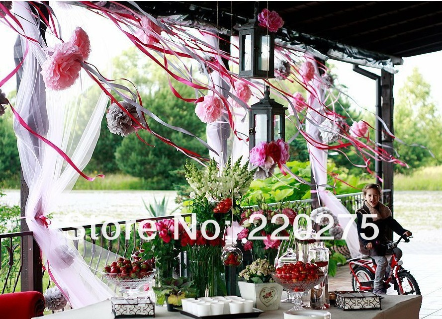 10pcs cute babyshower decoration 15cm 6 inch Tissue Paper Flowers paper pom poms balls lanterns Party Decor Craft Wedding