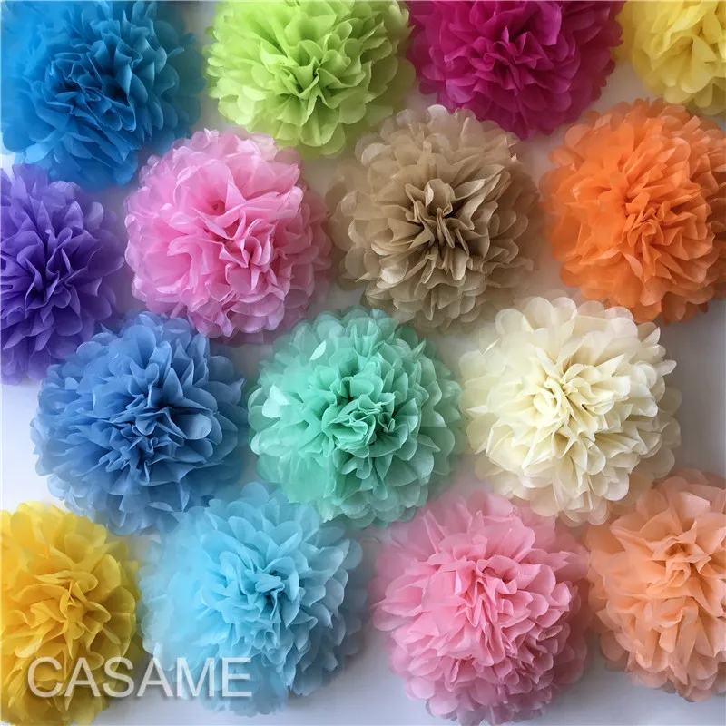 10pcs cute babyshower decoration 15cm 6 inch Tissue Paper Flowers paper pom poms balls lanterns Party Decor Craft Wedding
