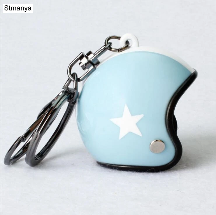 New Motorcycle Helmets Key chain Women men Cute Safety Helmet Car Keychain Bags Hot Key Ring gift Jewelry wholesale 17022