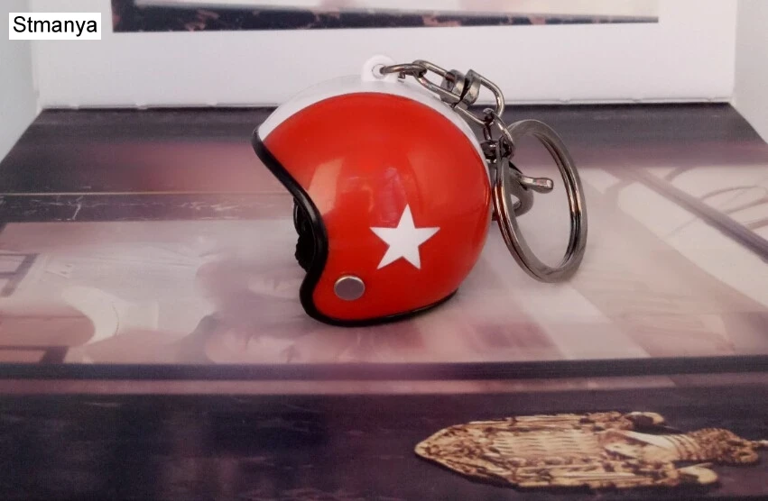 New Motorcycle Helmets Key chain Women men Cute Safety Helmet Car Keychain Bags Hot Key Ring gift Jewelry wholesale 17022