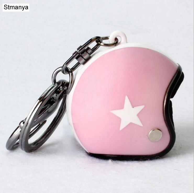 New Motorcycle Helmets Key chain Women men Cute Safety Helmet Car Keychain Bags Hot Key Ring gift Jewelry wholesale 17022