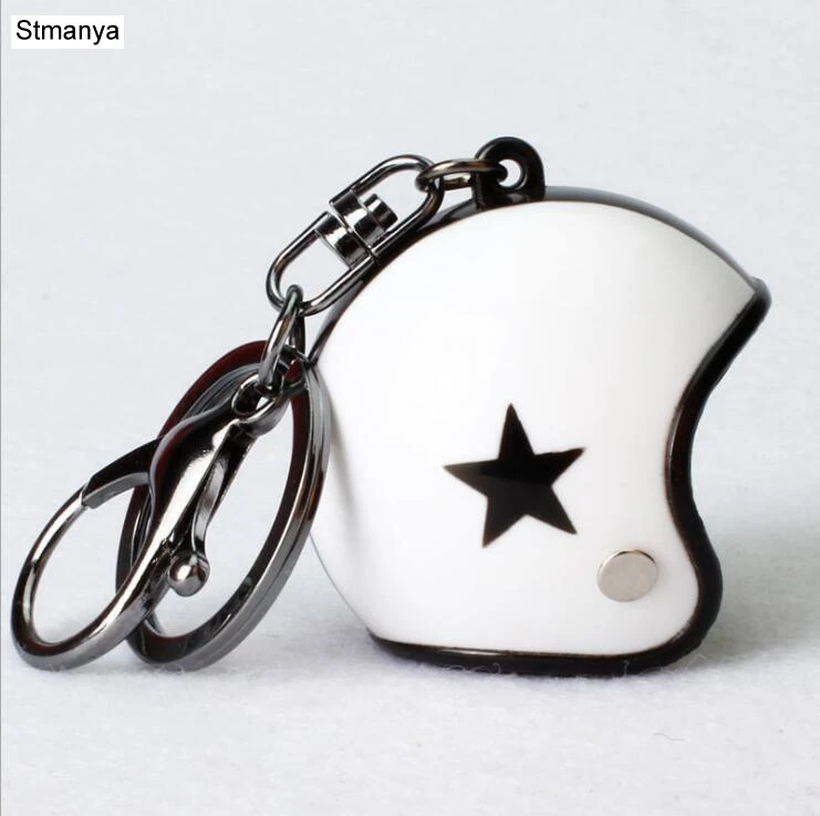 New Motorcycle Helmets Key chain Women men Cute Safety Helmet Car Keychain Bags Hot Key Ring gift Jewelry wholesale 17022