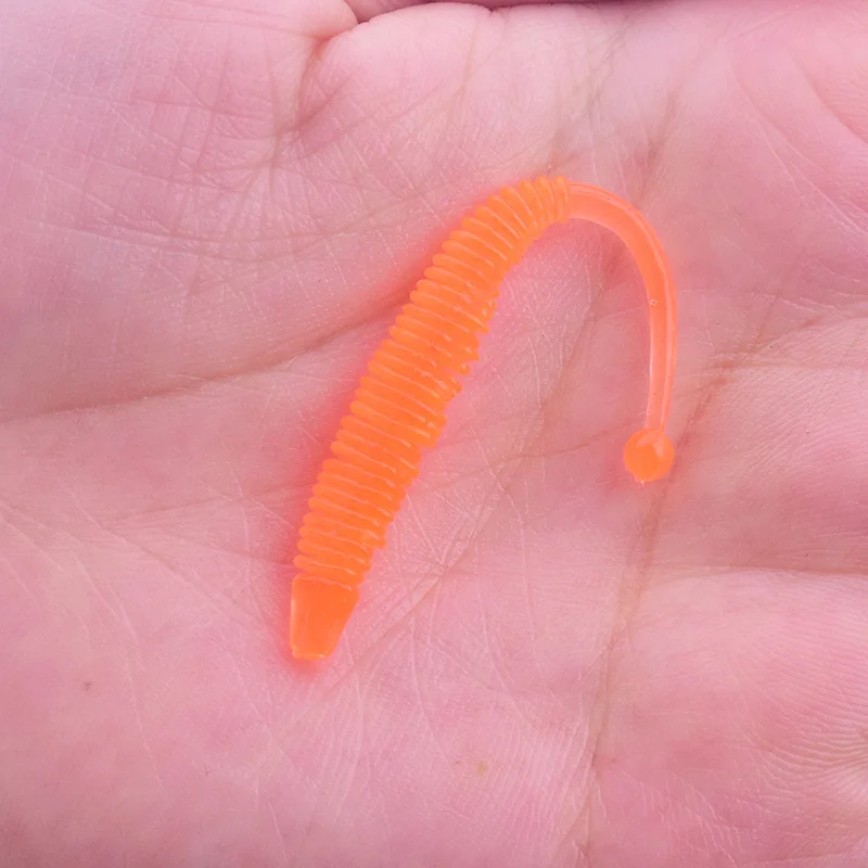 10 Pcs/Lot Worm Soft Fishing Lure Jig Wobblers 6cm 0.6g Shrimp Odor Additive Silicone Artificial Baits Bass Carp Pesca Tackle