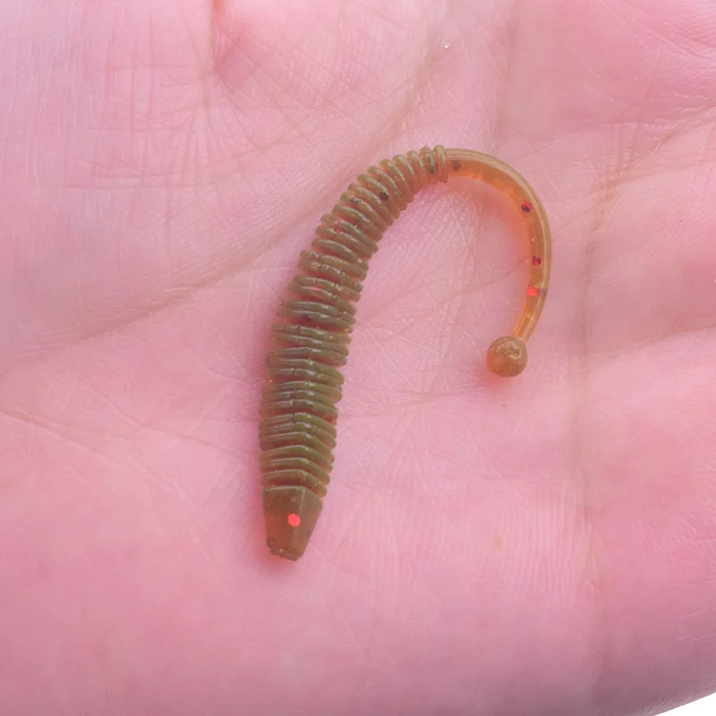 10 Pcs/Lot Worm Soft Fishing Lure Jig Wobblers 6cm 0.6g Shrimp Odor Additive Silicone Artificial Baits Bass Carp Pesca Tackle