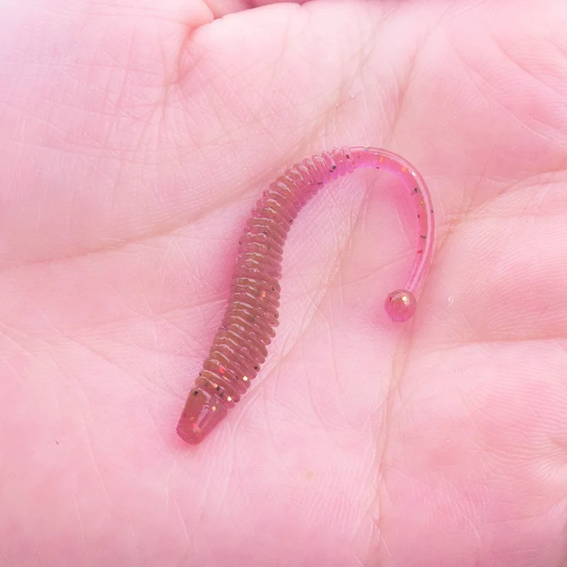 10 Pcs/Lot Worm Soft Fishing Lure Jig Wobblers 6cm 0.6g Shrimp Odor Additive Silicone Artificial Baits Bass Carp Pesca Tackle