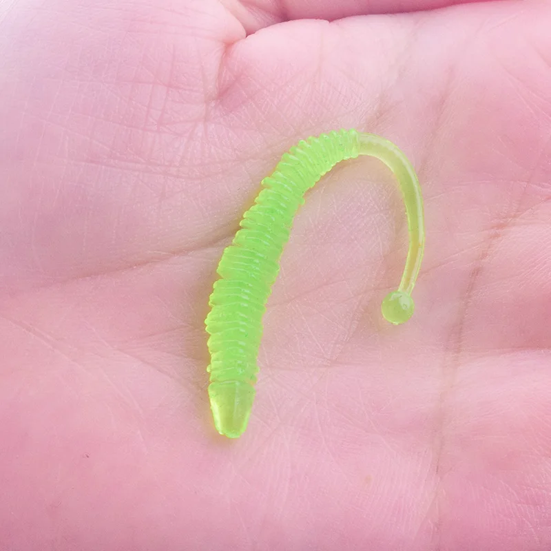 10 Pcs/Lot Worm Soft Fishing Lure Jig Wobblers 6cm 0.6g Shrimp Odor Additive Silicone Artificial Baits Bass Carp Pesca Tackle