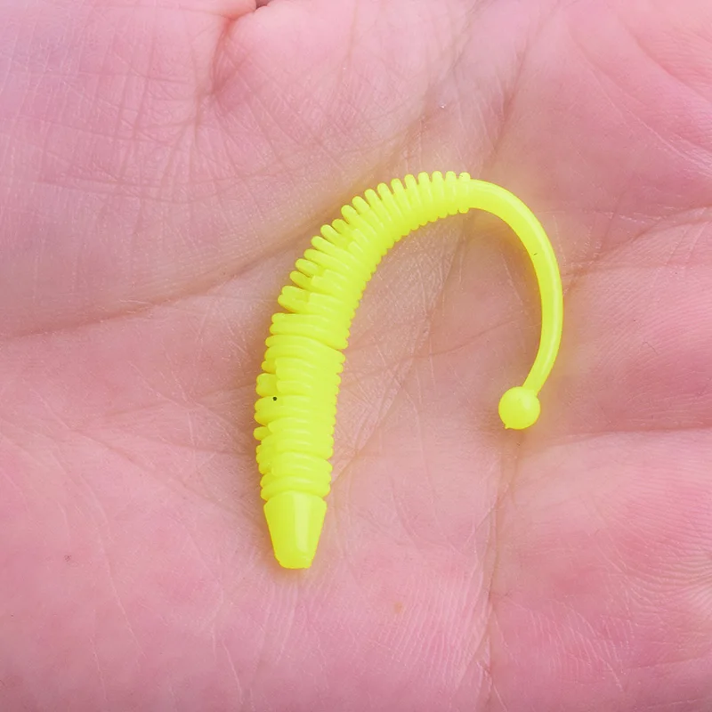 10 Pcs/Lot Worm Soft Fishing Lure Jig Wobblers 6cm 0.6g Shrimp Odor Additive Silicone Artificial Baits Bass Carp Pesca Tackle