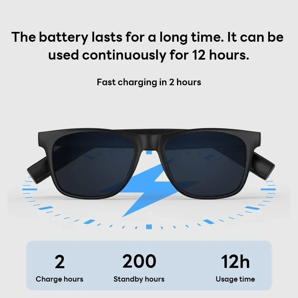Lenovo Bluetooth5.4 AI Smart Camera Glasses 8K Photo Recording Remote Control Touch Translator Voice Assistant Wireless Sunglass