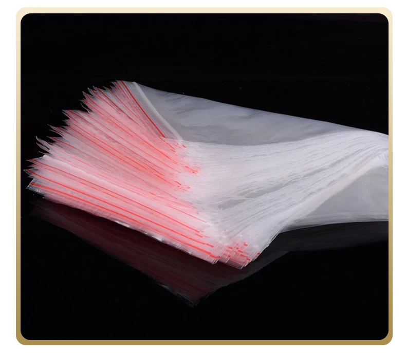 100pcs/pack Small Zip Lock Plastic Bag Reclosable Transparent Bag Shoe Bag Vacuum Bag Poly Clear Bags Thickness 0.05mm