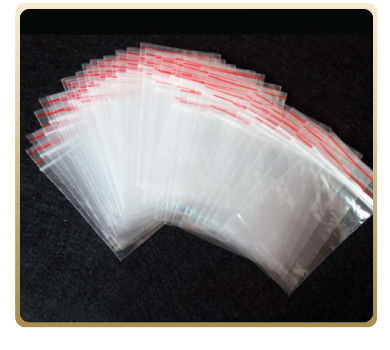 100pcs/pack Small Zip Lock Plastic Bag Reclosable Transparent Bag Shoe Bag Vacuum Bag Poly Clear Bags Thickness 0.05mm