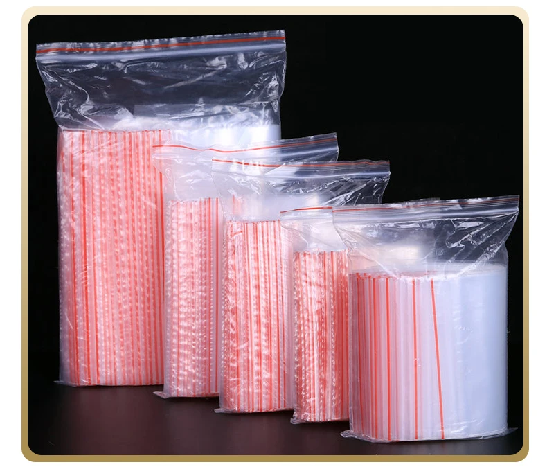 100pcs/pack Small Zip Lock Plastic Bag Reclosable Transparent Bag Shoe Bag Vacuum Bag Poly Clear Bags Thickness 0.05mm
