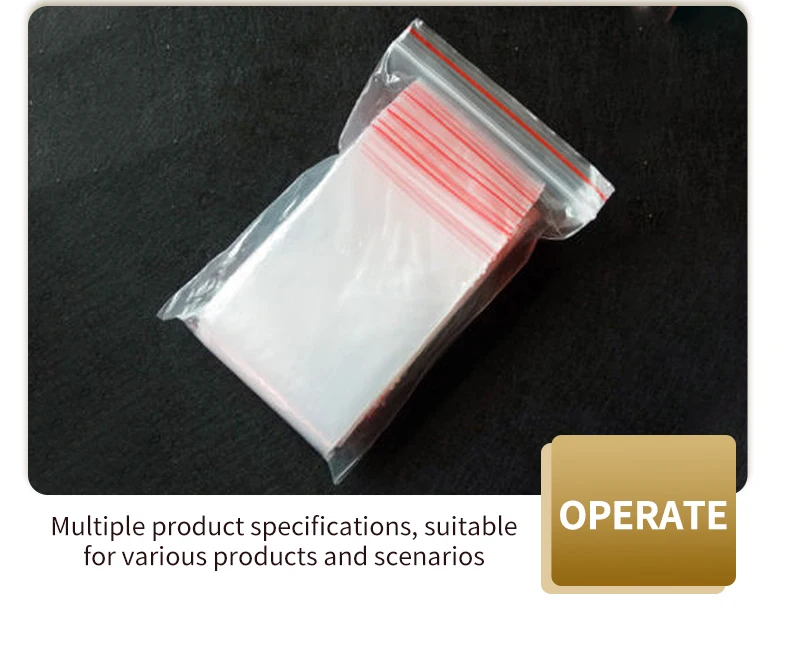 100pcs/pack Small Zip Lock Plastic Bag Reclosable Transparent Bag Shoe Bag Vacuum Bag Poly Clear Bags Thickness 0.05mm