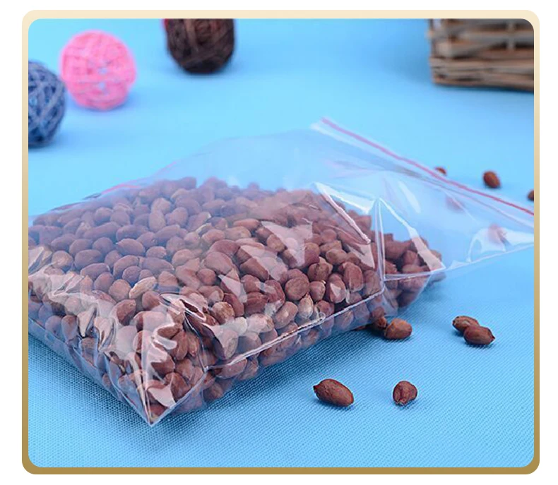 100pcs/pack Small Zip Lock Plastic Bag Reclosable Transparent Bag Shoe Bag Vacuum Bag Poly Clear Bags Thickness 0.05mm