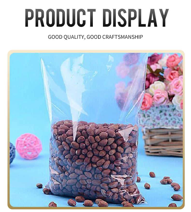 100pcs/pack Small Zip Lock Plastic Bag Reclosable Transparent Bag Shoe Bag Vacuum Bag Poly Clear Bags Thickness 0.05mm