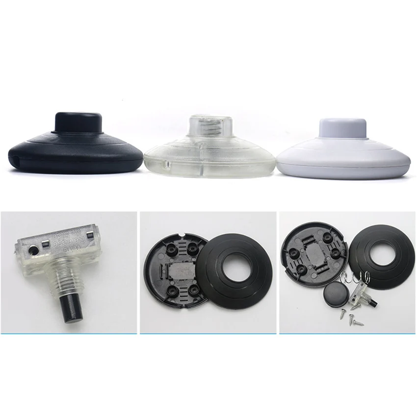 1pcs White Transparent Black 317 Floor Lamp Table Light Foot Switch ON OFF Halfway Round Foot Reset Button Online Switch
