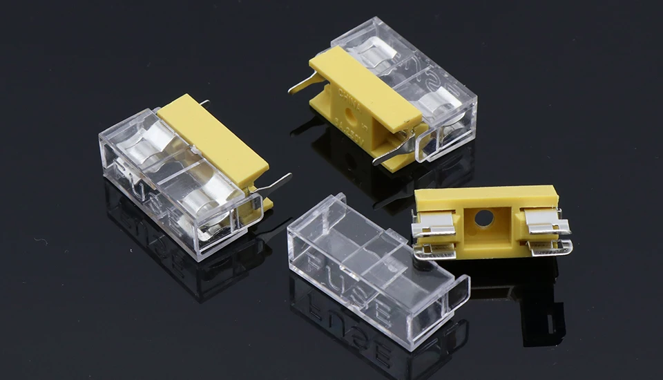 10 pcs Panel Mount PCB Fuse Holder Case w Cover 5x20mm