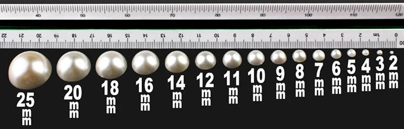 White Ivory Beige 2/3/4/6/8/10mm-25mm All Sizes Imitation Pearl ABS Plastic Half Round Loose Bead For Nail Art DIY Craft Garment