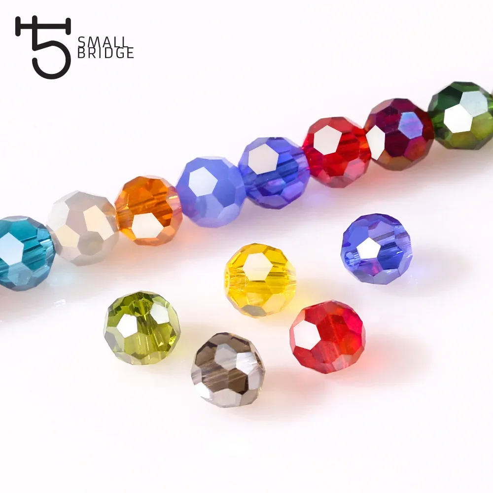 3 4 6 8mm Czech Round Spacer Glass Beads For Jewelry Making Diy Accessories Colorful Faceted Crystal Beads Wholesale Z174