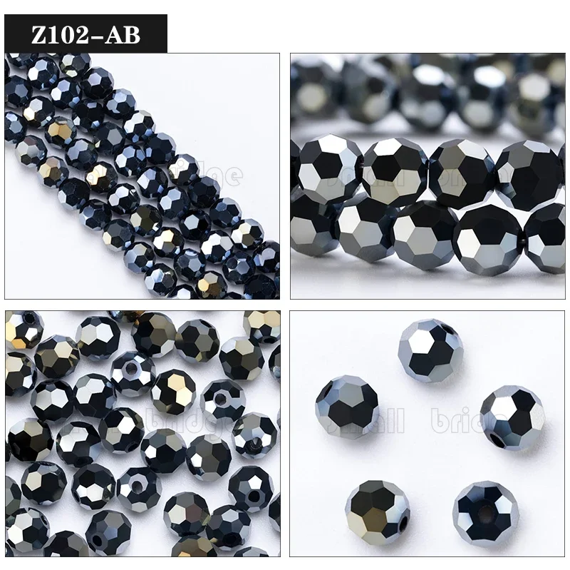 3 4 6 8mm Czech Round Spacer Glass Beads For Jewelry Making Diy Accessories Colorful Faceted Crystal Beads Wholesale Z174