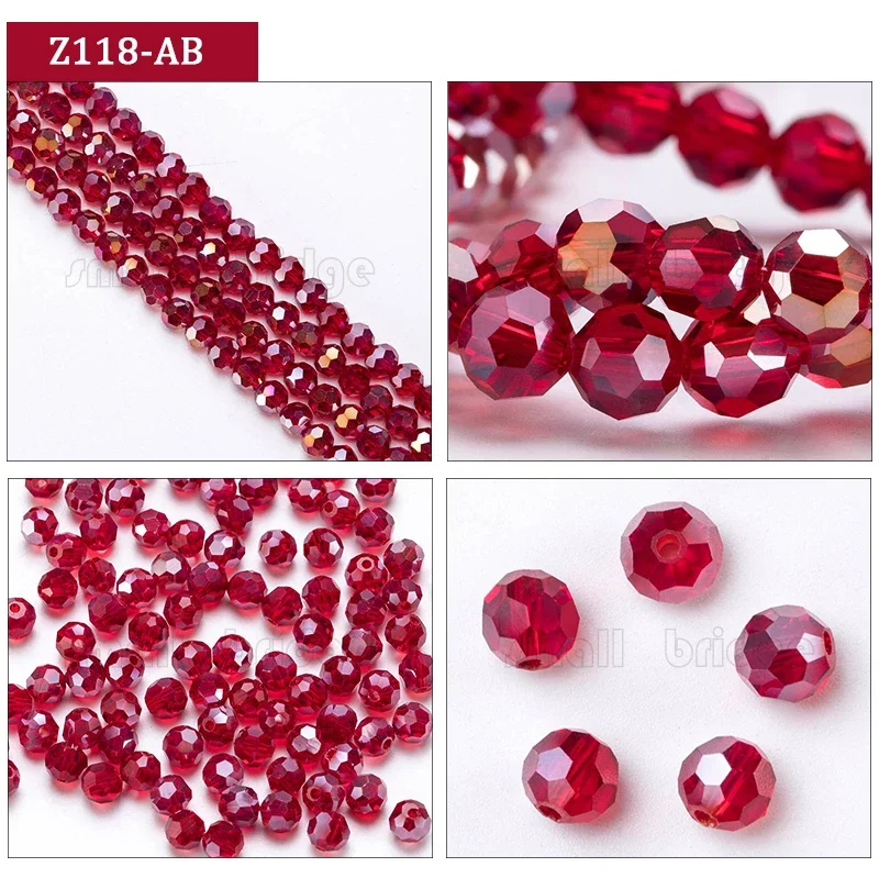 3 4 6 8mm Czech Round Spacer Glass Beads For Jewelry Making Diy Accessories Colorful Faceted Crystal Beads Wholesale Z174