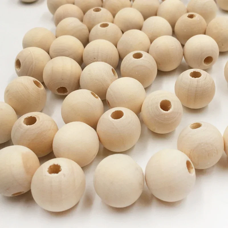 10 12 16 18 20 25mm Natural Wooden Beads Smooth Round Wood Beads Loose Spacer Beads for Jewelry Making DIY Handmade Accessories