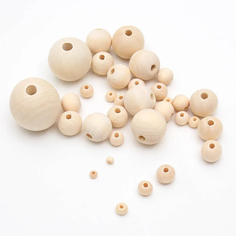 10 12 16 18 20 25mm Natural Wooden Beads Smooth Round Wood Beads Loose Spacer Beads for Jewelry Making DIY Handmade Accessories