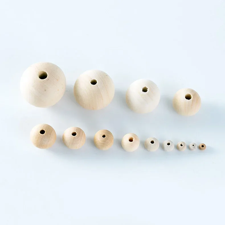 10 12 16 18 20 25mm Natural Wooden Beads Smooth Round Wood Beads Loose Spacer Beads for Jewelry Making DIY Handmade Accessories