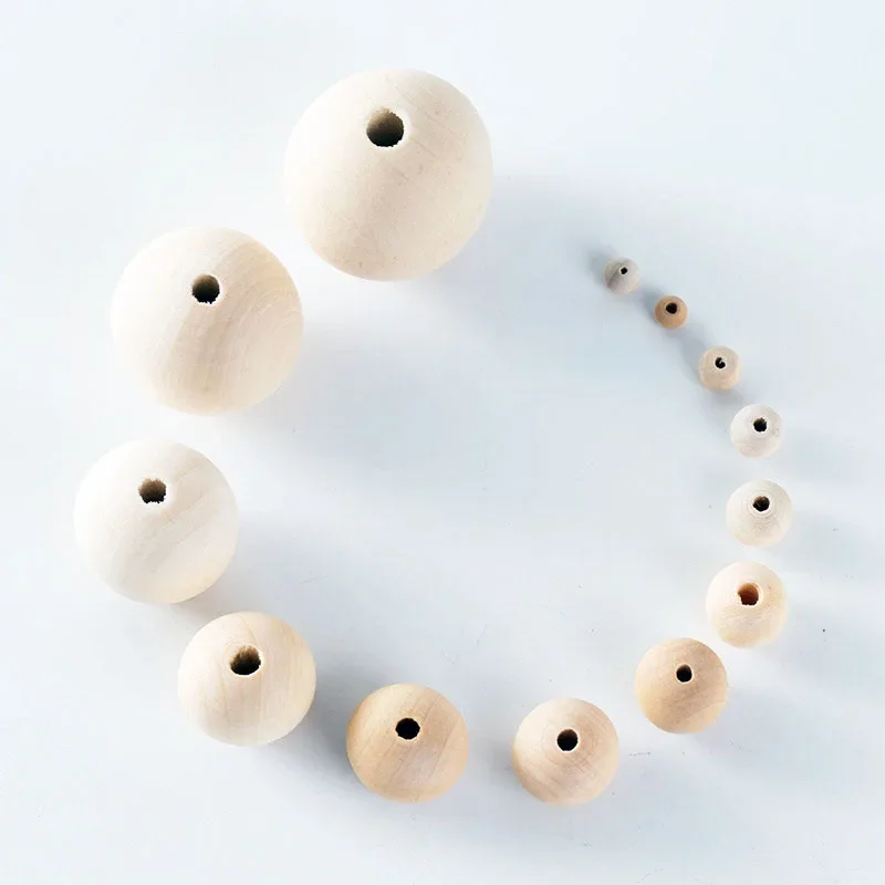 10 12 16 18 20 25mm Natural Wooden Beads Smooth Round Wood Beads Loose Spacer Beads for Jewelry Making DIY Handmade Accessories