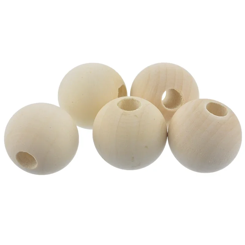 10 12 16 18 20 25mm Natural Wooden Beads Smooth Round Wood Beads Loose Spacer Beads for Jewelry Making DIY Handmade Accessories