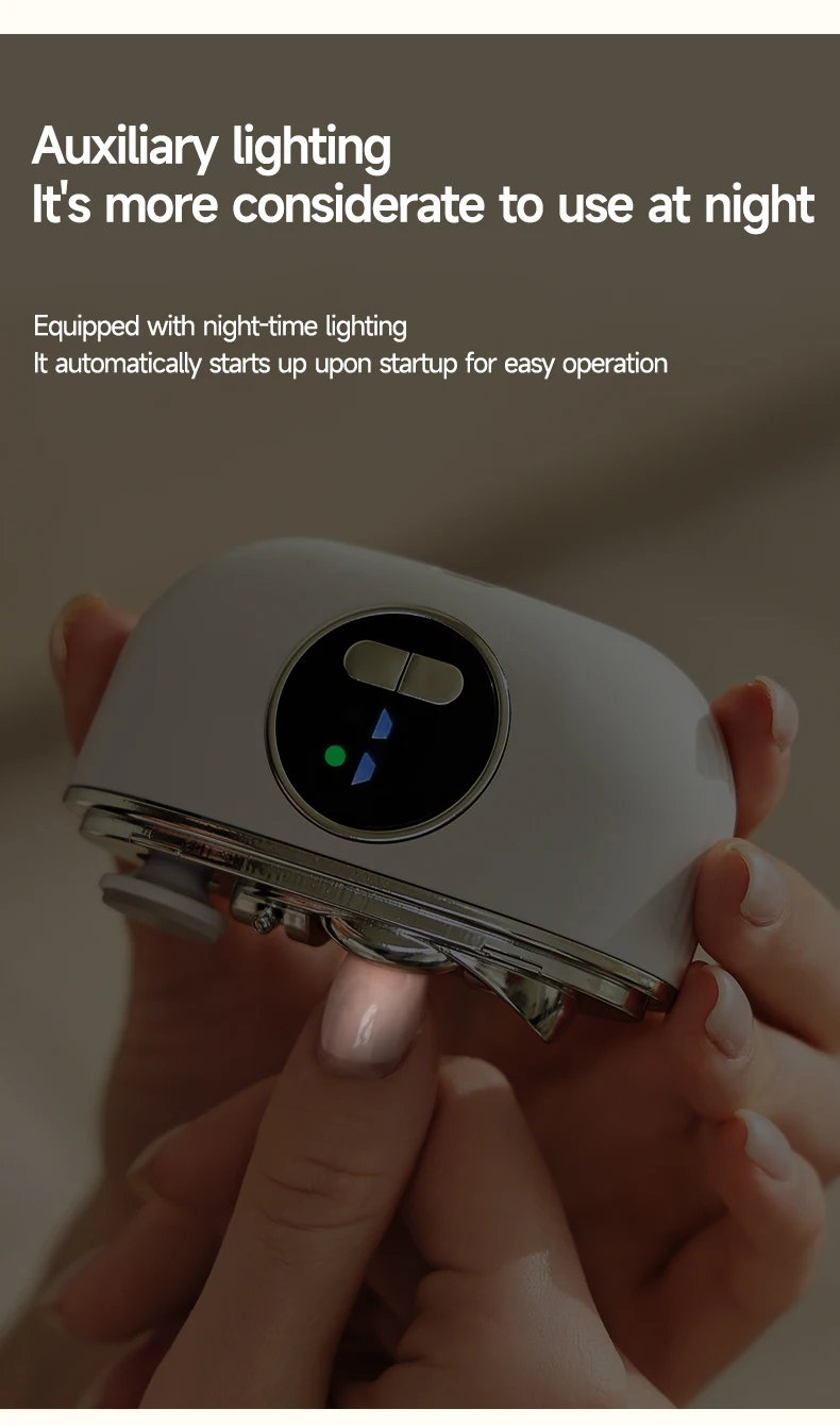 Low Noise Long-Lasting Electric Nail Trimmer Polisher Automatic Convenient Electric Nail File Cutter Nail Clipper with Led Light