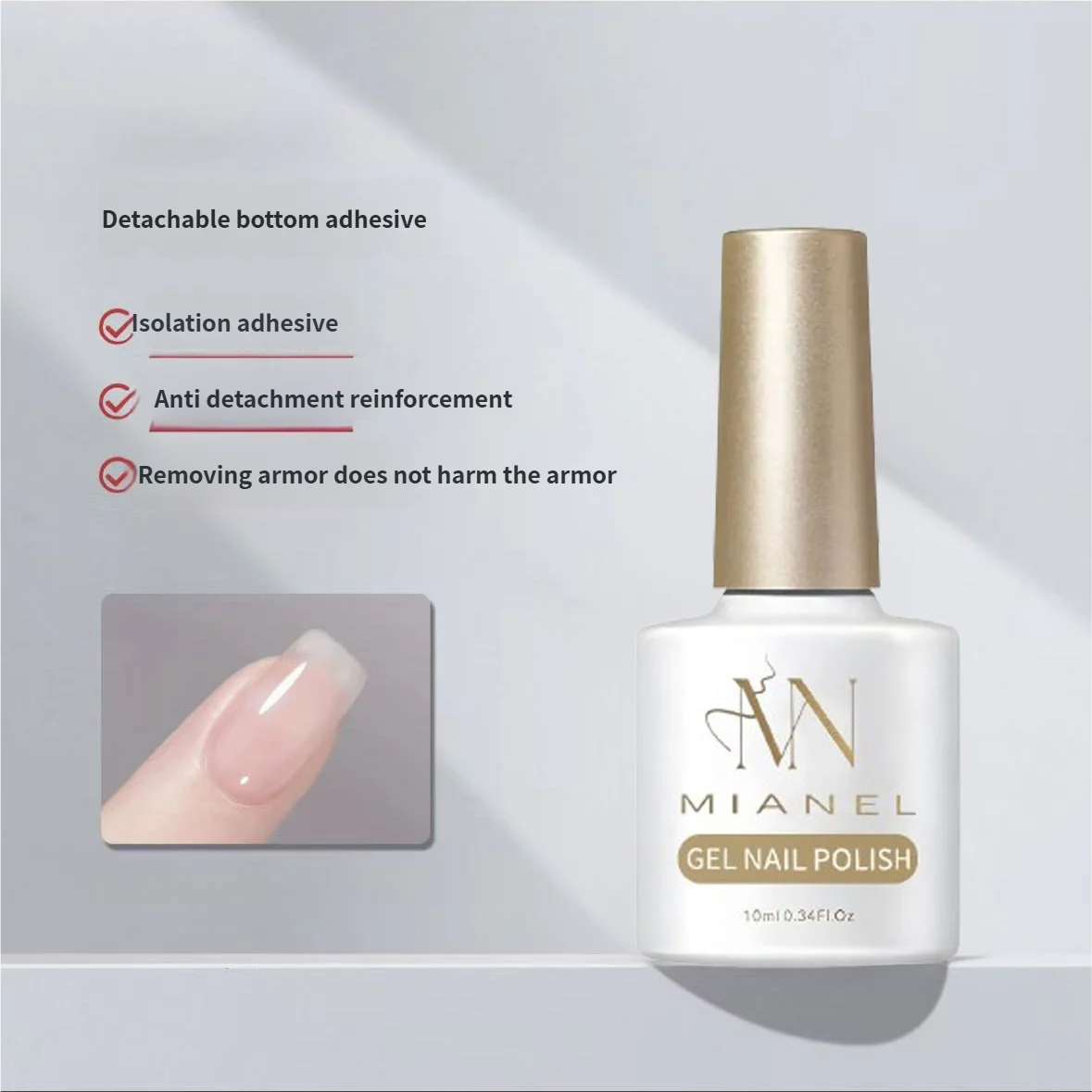 MIANEL 2026 New Summer Waterdrop Top Coat Gel, High Gloss Crystal Plating Sealer, 3D No-Wipe Nail Gel Polish