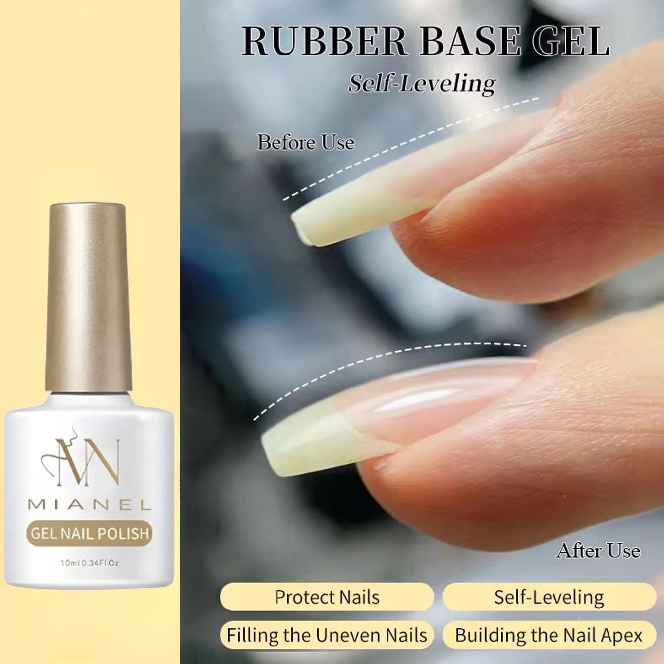 MIANEL 2026 New Summer Waterdrop Top Coat Gel, High Gloss Crystal Plating Sealer, 3D No-Wipe Nail Gel Polish