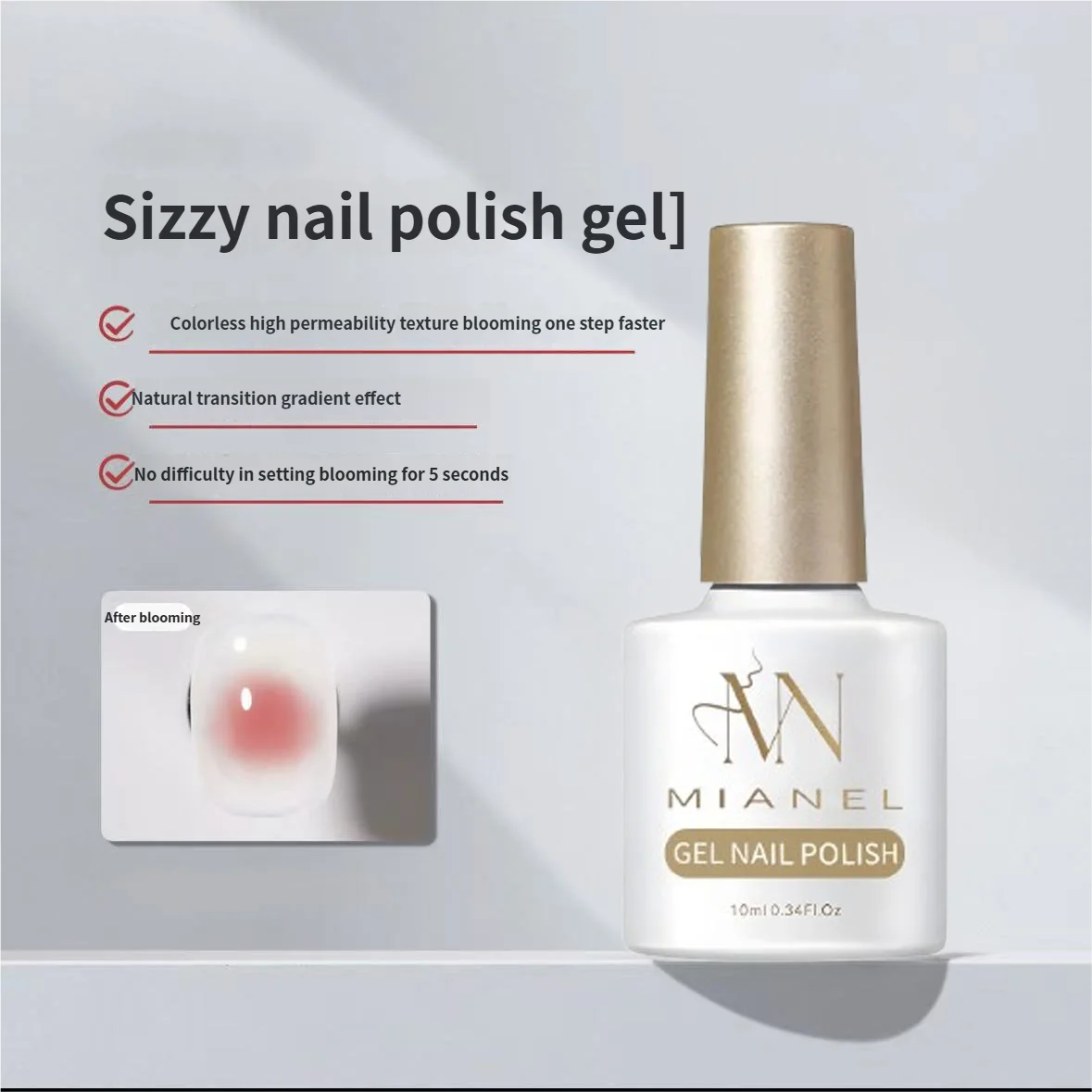 MIANEL 2026 New Summer Waterdrop Top Coat Gel, High Gloss Crystal Plating Sealer, 3D No-Wipe Nail Gel Polish