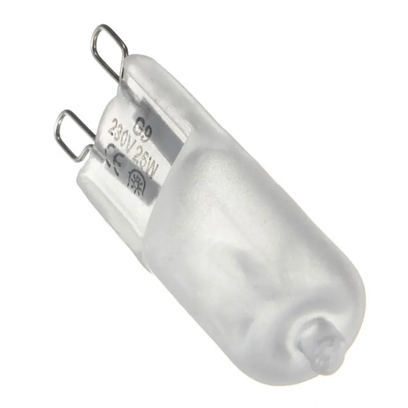 10pcs/lot G9 220-240V 25W 40W 60W Portable Warm White Halogen Bulb Light Lamp 3000-3500K Globe 230V Capsule Clear Bulbs